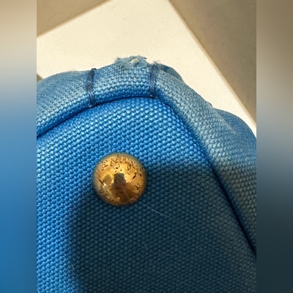 Blue Prada Canapa Large Tote - Picture 9 of 16